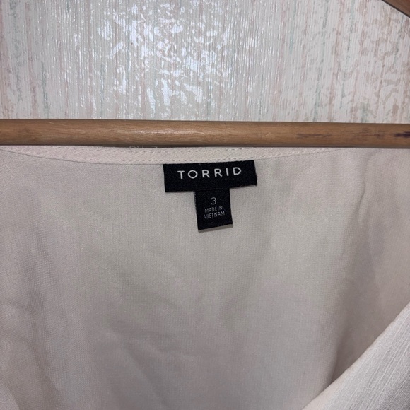 Torrid Sheer Ruffle Blouse - Soft Cream - Picture 3 of 3